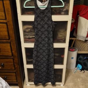 Roxy Black and White Starburst Maxi Dress